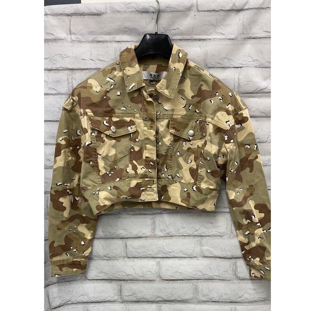 NXP Nana And Pasadena Denim Crop Camouflage Jacket Small